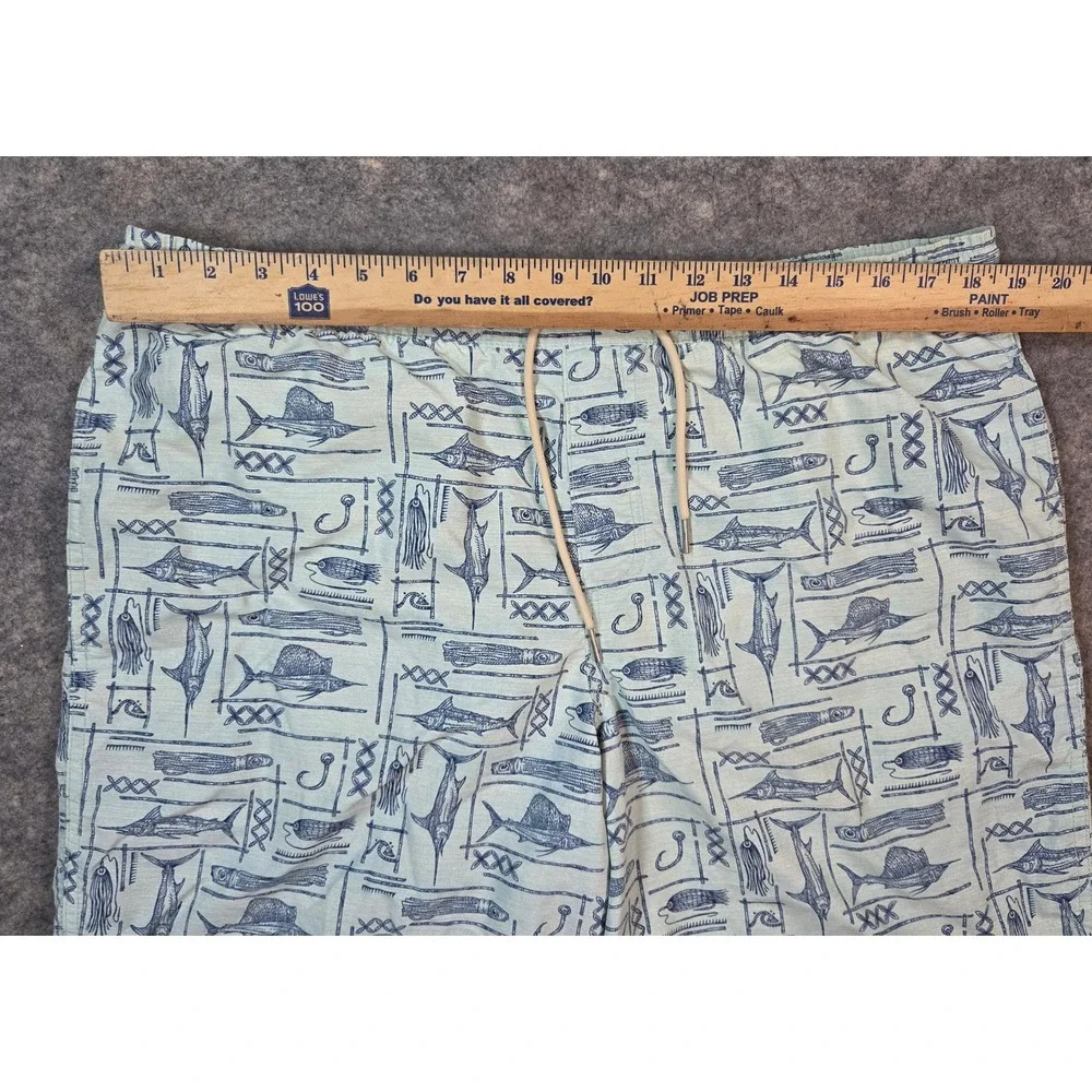 Quiksilver Waterman Fishing Board Shorts Mens XL Blue Marlin Print Swim Trunks